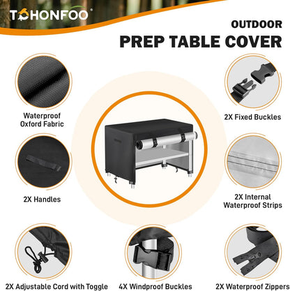 52 Inch 52 inch 52"L 22"W 36"H Outdoor Prep Table Cover with Split Zipper for Keter Unity XL Portable Outdoor Table