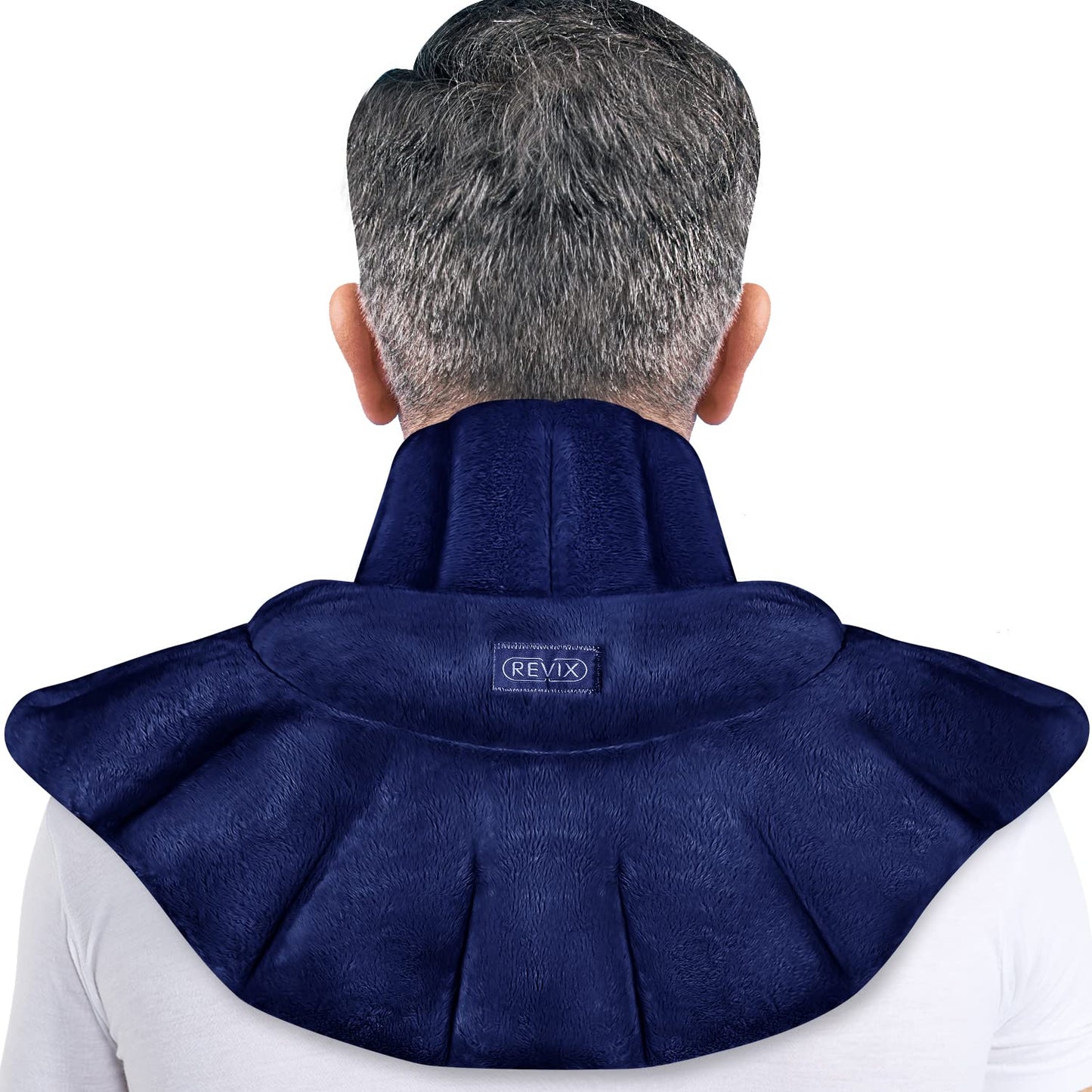 REVIX Microwavable Heating Pad for Neck Shoulders and Back, Microwave Heated Neck Wrap with Moist Heat, Light-Gray