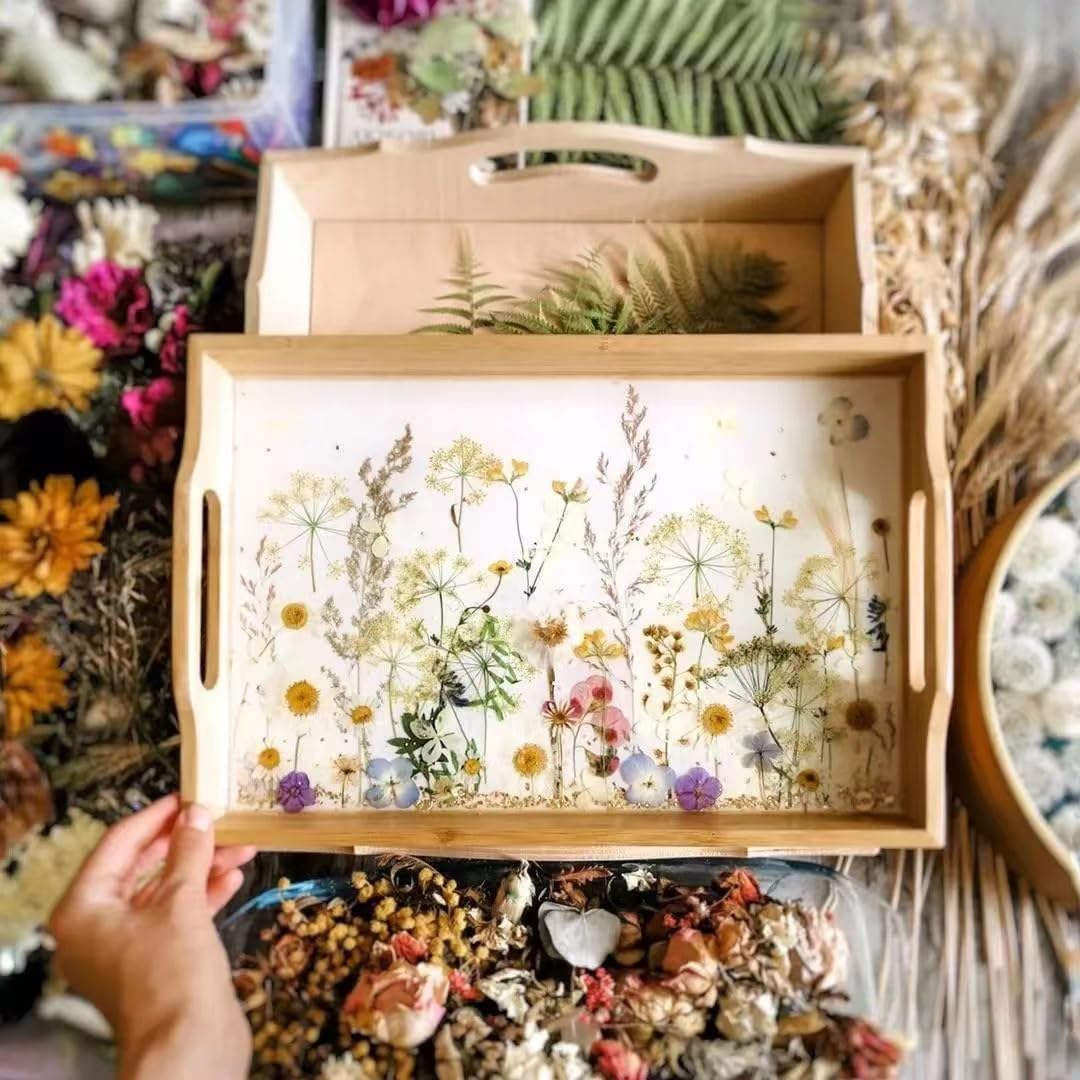 TrendCart 301Pcs Multi-Style Dried Pressed Flowers & Leaves (10 Packs) - Pressed Flower for Crafts, Resin, Nail Art, Candle, Soap, Scrapbooking & Frame Decor