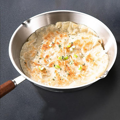 Luqeeg Stainless Steel Mini Frying Pan, Non-Stick Egg Skillet, Compatible with Induction and Gas Stoves (16CM)