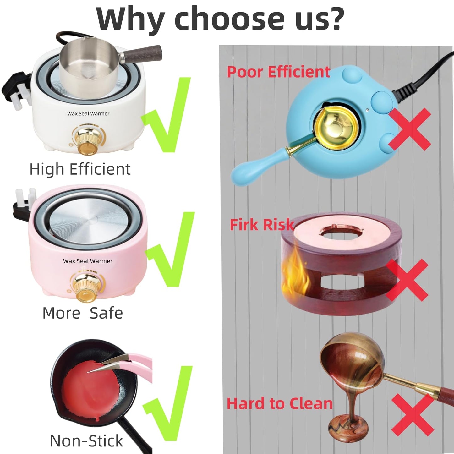 Wax Seal Warmer Electric, Pink Sealing Wax Warmer Furnace Kit Includes 1Pcs 80ml Large Spoon and 1Pcs Non-Slip Spoon Sealings Stamp Melting Warmer Great Tool for Melt Waxs Seals Sticks Beads (Pink)