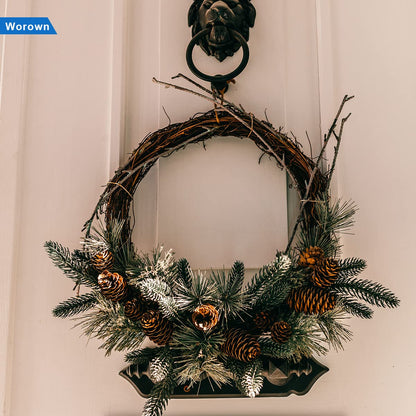 Worown 4-Pack 12 Inch Natural Grapevine Wreaths, Rattan Vine Wreath for DIY Christmas Crafts, Front Door Wall Hanging, Wedding and Party Decorations