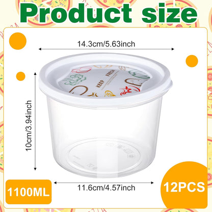 Pizza Dough Proofing Box, Set of 12 Stackable Containers with Lid for Family Size Dough