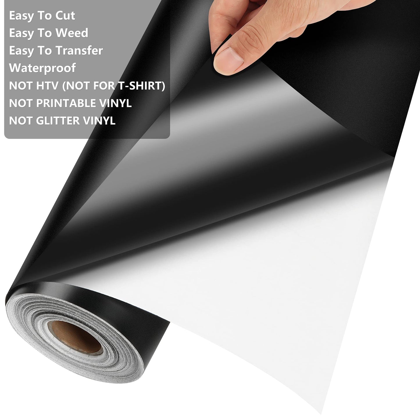 Matte Black Permanent Vinyl, Lya Vinyl Matte Black 12" x 50Ft Permanent Adhesive Roll for Cutting Machine, Vinyl Roll for Craft Cutter