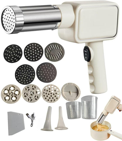 KabFbit 9 2 Nozzles Electric Pasta Machine, Household Handheld Wireless Noodle Machine. A Homemade Noodle Machine