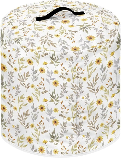 Floral Art Print Dust Cover for 8 Quart Round Pressure Cooker, Home Decor Accessories for Small Kitchen Appliance