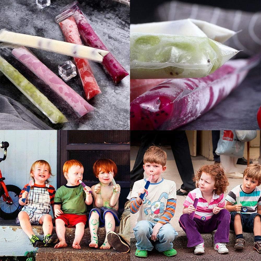 160 (11"x2") Disposable Ice Popsicle Mold Bags| BPA Free Freezer Tubes With Zip Seals | For Healthy Snacks, Yogurt