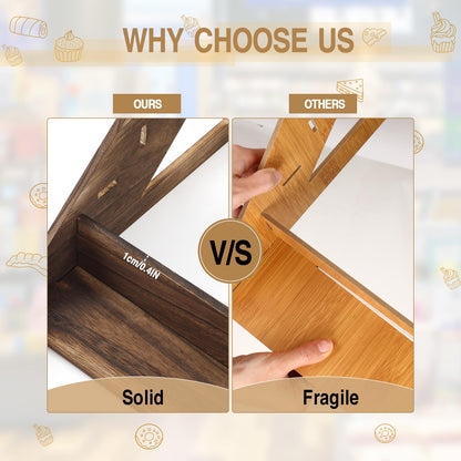 Yousoontic 4 Tier Wooden Soap Display Stand for Craft Shows Farmers Market Craft Fair Display Rack Portable Riser for Vendor Candle Cupcakes Jewelry Tumblers