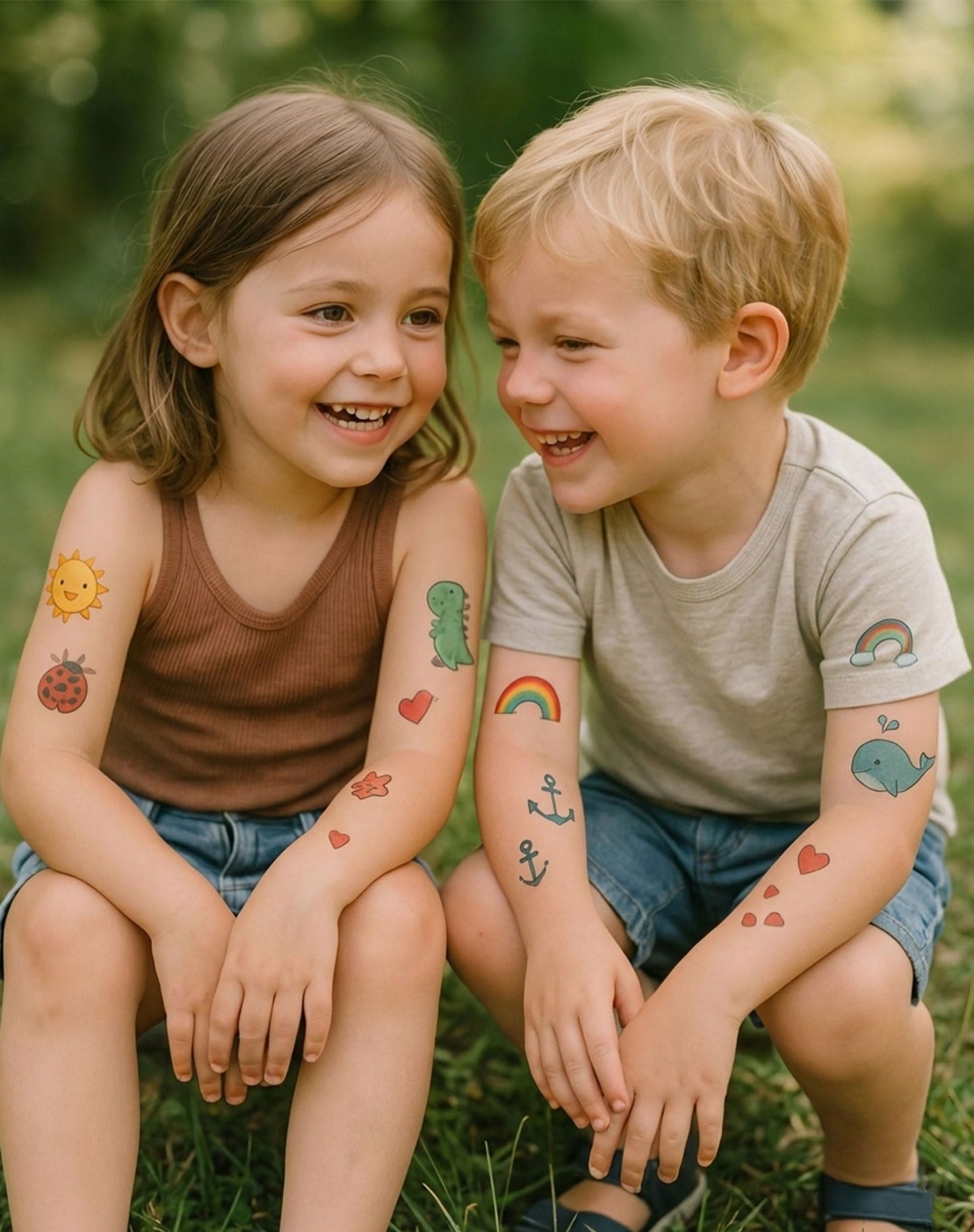 Hoxemator Temporary Tattoo Paper for Laser & Inkjet Printers, 6 Sheets 8.5"x11" Printable Waterslide Tattoo Transfer Paper, Skin-Safe DIY Custom Fake Tattoos for Cosplay, Parties & Festival