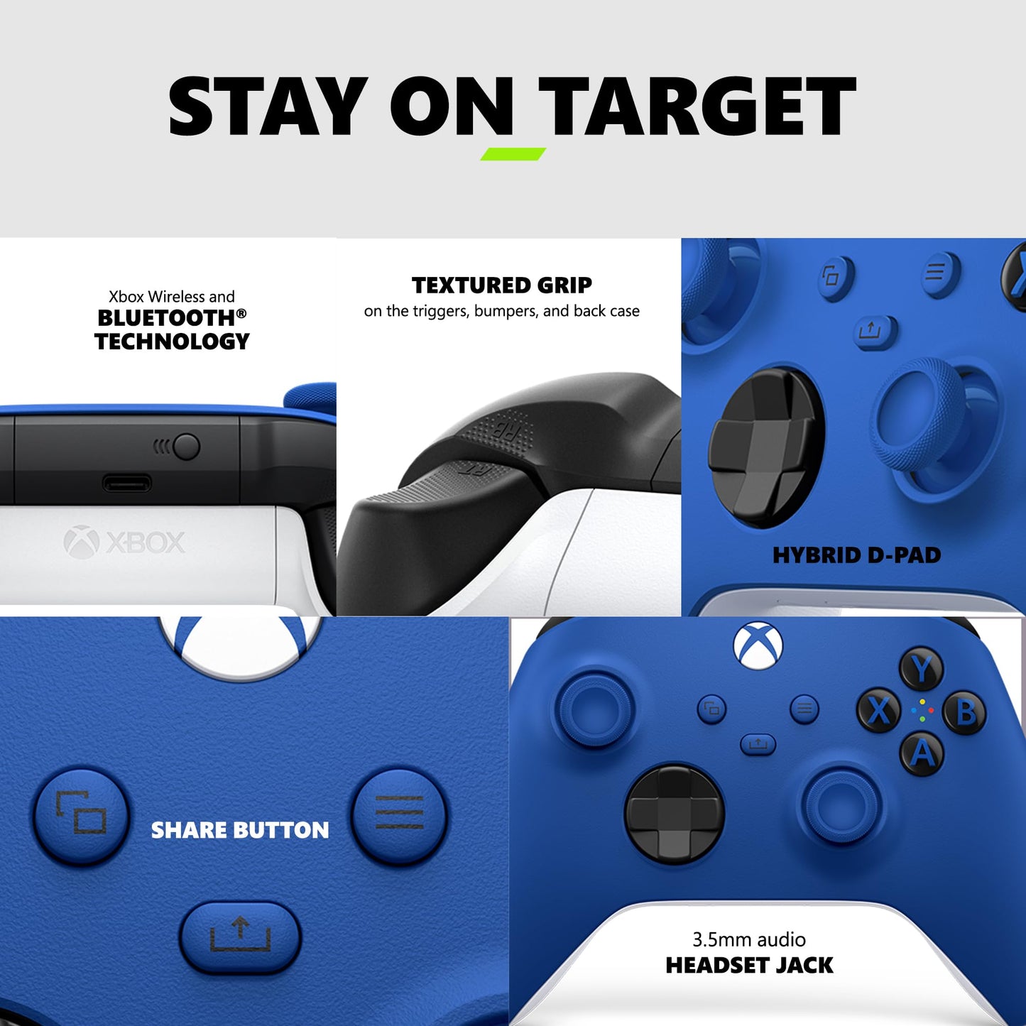 Xbox Wireless Gaming Controller (2025) – Shock Blue – Play on Xbox, Windows, Android, iOS, FireTV Sticks, Smart TVs, VR Headsets