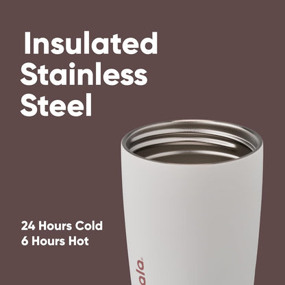 20 oz, Owala SmoothSip Slider Insulated Stainless Steel Coffee Tumbler, Reusable Iced Coffee Cup, Hot Coffee Travel