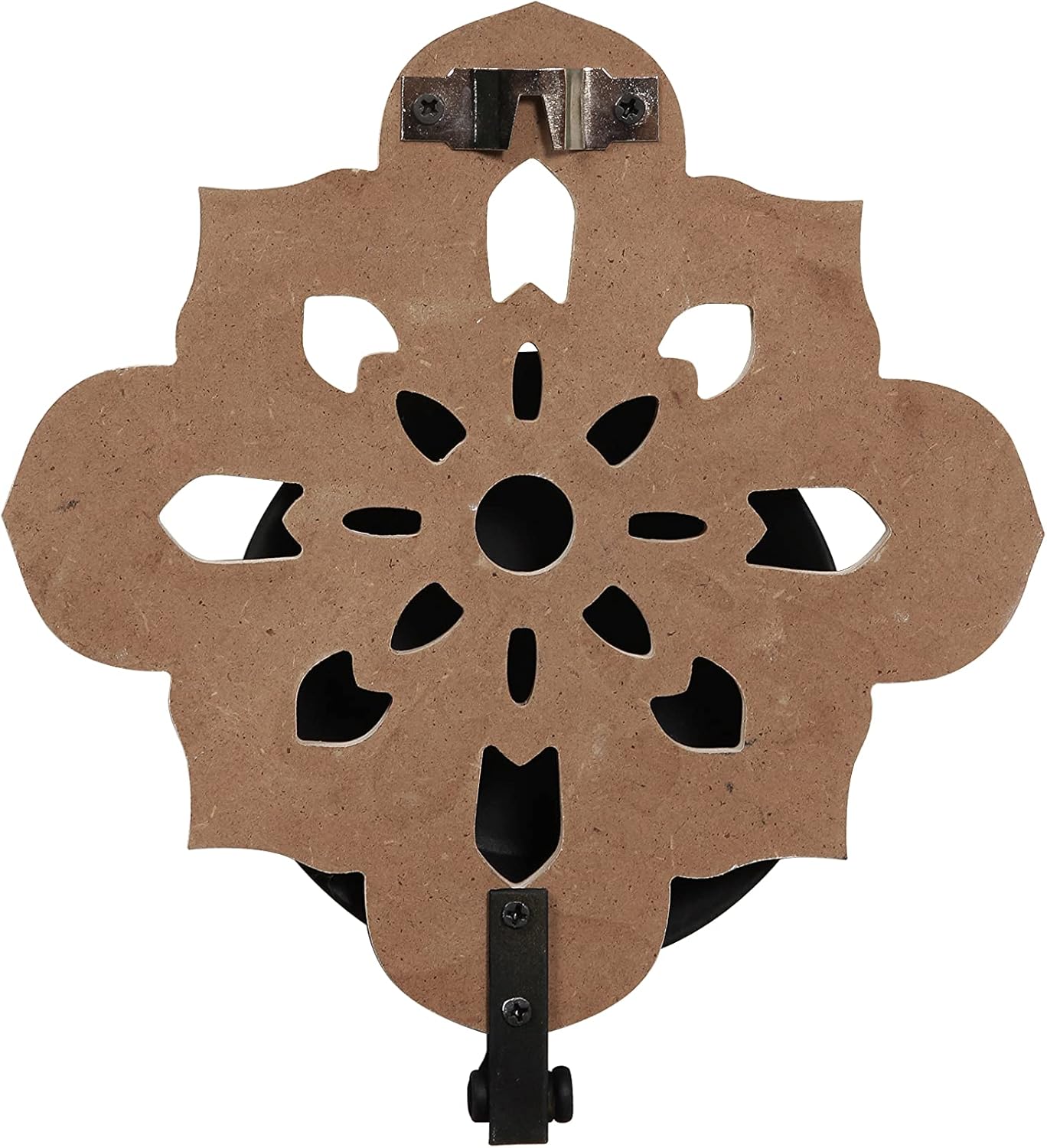 Set 2 Openwork Carving Candle Sconces of - Farmhouse Rustic Wall Decor, Wooden Sunflower Candle Holder, Decorative