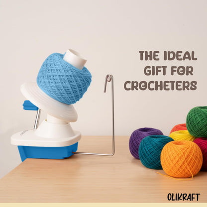 Olikraft Crochet Yarn Winder for Crocheting and Umbrella Swift (with Skein Holder) Combo Set - Yarn Spinner for Crocheting, Cake Ball Winder, Roller, Baller, Spooler