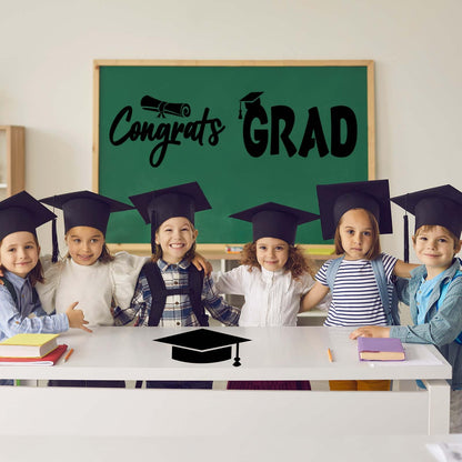 Kolldenn 3 Pcs Graduation Yard Stencils Happy Graduation Stencil Template Graduation Hat and Diploma Reusable Painting Wall Stencils for Craft DIY
