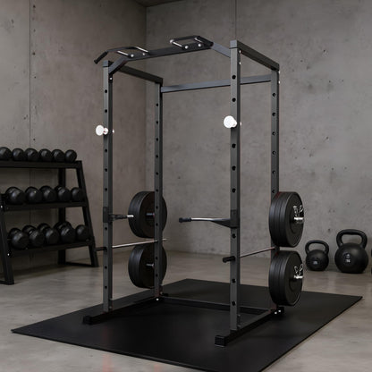 Garvee Power Cage, Squat Rack for Home Gym, 1100LB Capacity Power Rack with Pull-Up Bar, Adjustable Safety Bars, Strength Training for Home Gym, Black