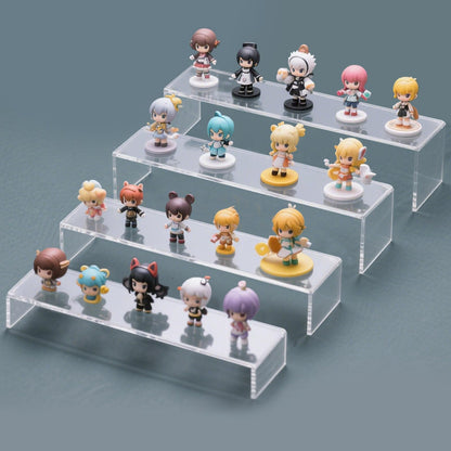 Acrylic Display Riser Stand of 8pcs, 5mm Thickness, 12'' Length Tierd Display Stands, Acrylic Shelf Risers for Perfume Display,Risers for Buffet Table,Cupcake Stand,Pop Figurines,Tumbler,Food