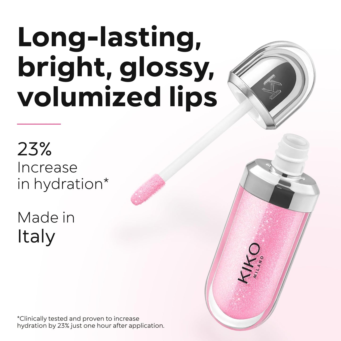 KIKO Milano 3D Hydra Lip Gloss – High Shine, Hydrating, Plumping, Non-Sticky, Moisturizing Lip Makeup – 21 Brun Rose – 6.5ml