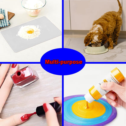 Polouds Silicone Mats,Large Silicone Heat Resistant Mat, Nonslip Mats for Kitchen Counter, Countertop Protector, Nonstick Waterproof Craft Table Placemat (36” x 24”Black)