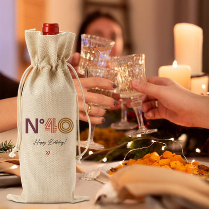 Happy 40th Birthday Wine Bag, Unique Gifts for Women & Men, Cool 40 Year Old Birthday Party Decorations