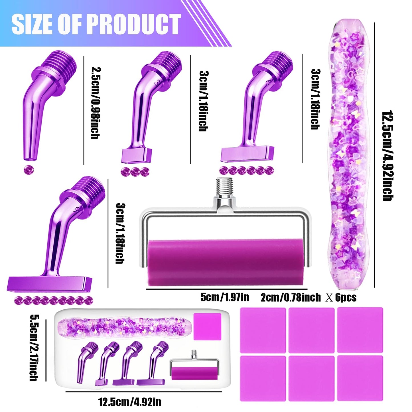 Diamond Art Pens Tool Diamond Painting Pen with 135° Ergonomic Screw Elbow Steel Metal Tip Nibs Roller Angled Placers Accessories Kits Drill Bead Dot Pens for Art Craft Nail Easy to Use