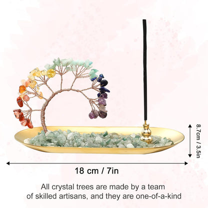 Crystal Incense Burner Holder, 7 Chakra Crystal Incense Sticks Holder for Yoga Meditation and Home Decor