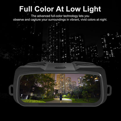VABSCE Night Vision Goggles, True 4K Full-Color Night Vision Binoculars, Built-in Powerful Focusable IR, 6000mAh Rechargeable Battery, Super Large Display, Long Viewing Range, Free 64GB Card (Black)