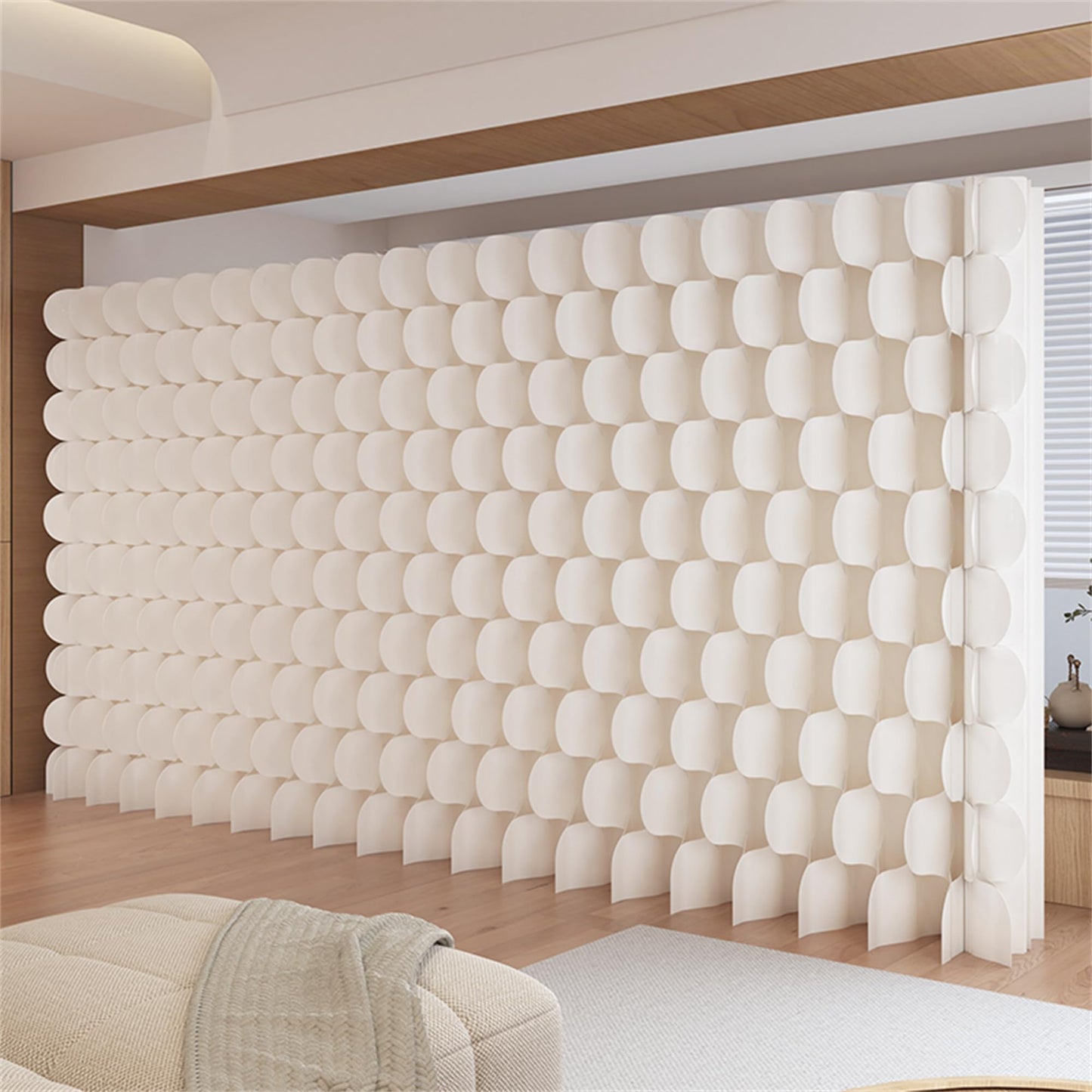 Folding Paper Room Divider Panel with Different Designs on Both Sides, Reversible Privacy Screens, Portable Partition Wall Divider for Room Separation, Suitable for Any Occasion Office Booth Salon Bar