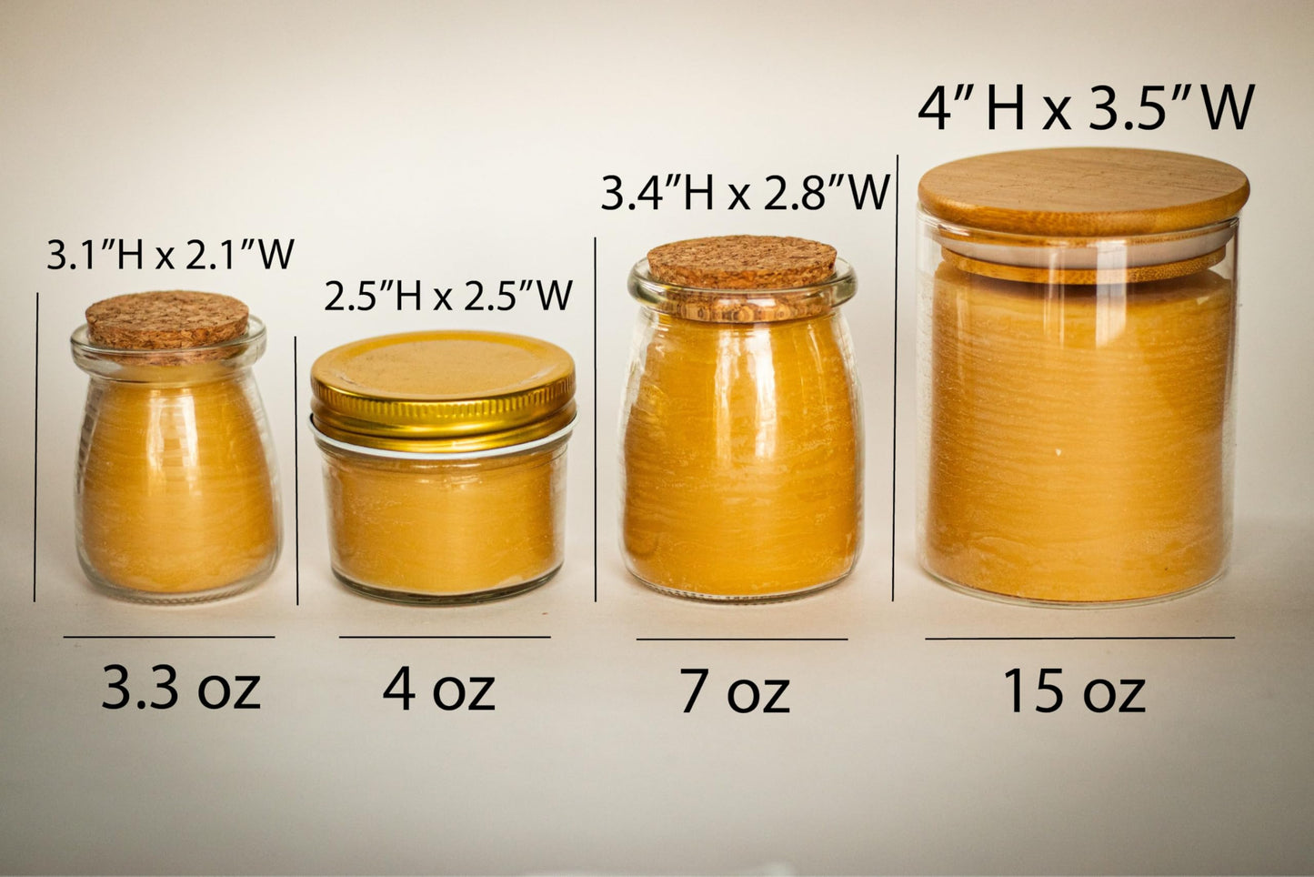 BeeTheLight Beeswax Jar Candle - 100% Pure USA Beeswax in Glass Container - All Natural Light Honey Scent