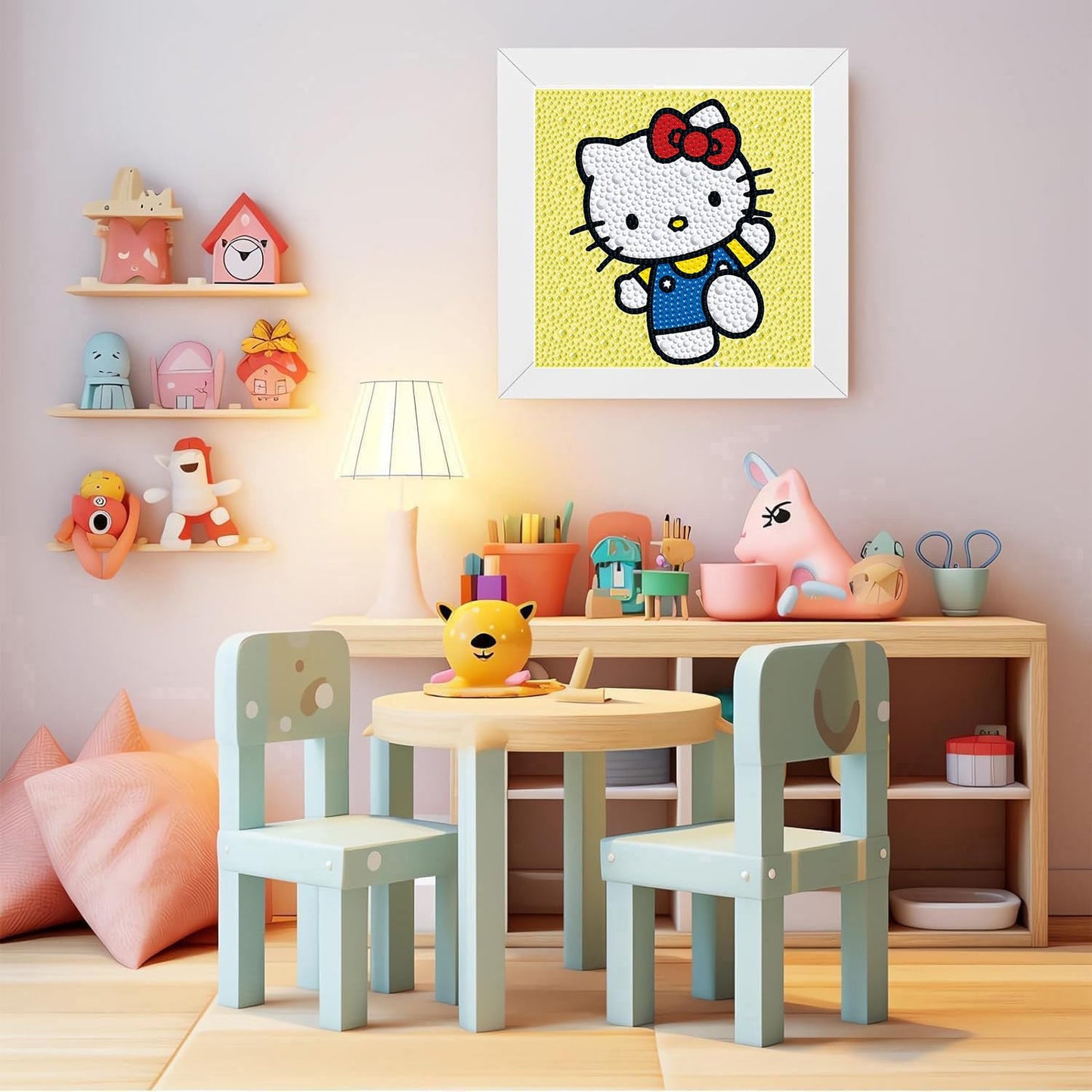 YSUNETER Diamond Painting Kits for Kids Beginner - 4 Pack DIY 5D Full Drill Diamond Art Kits for Children, Cute Animals Round Crystal Rhinestone Gem Art Crafts Home Wall Art Decor 5.9 x 5.9 Inches