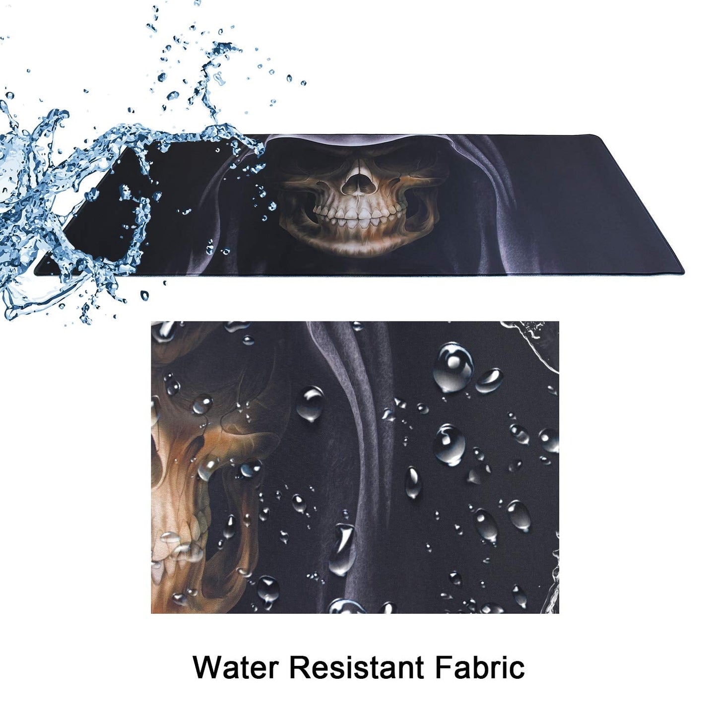 Meffort Inc Extra Large Extended Gaming Desk Mat 34.75 x 15.25 inch XXL XXLG Mouse Pad - Skull Face