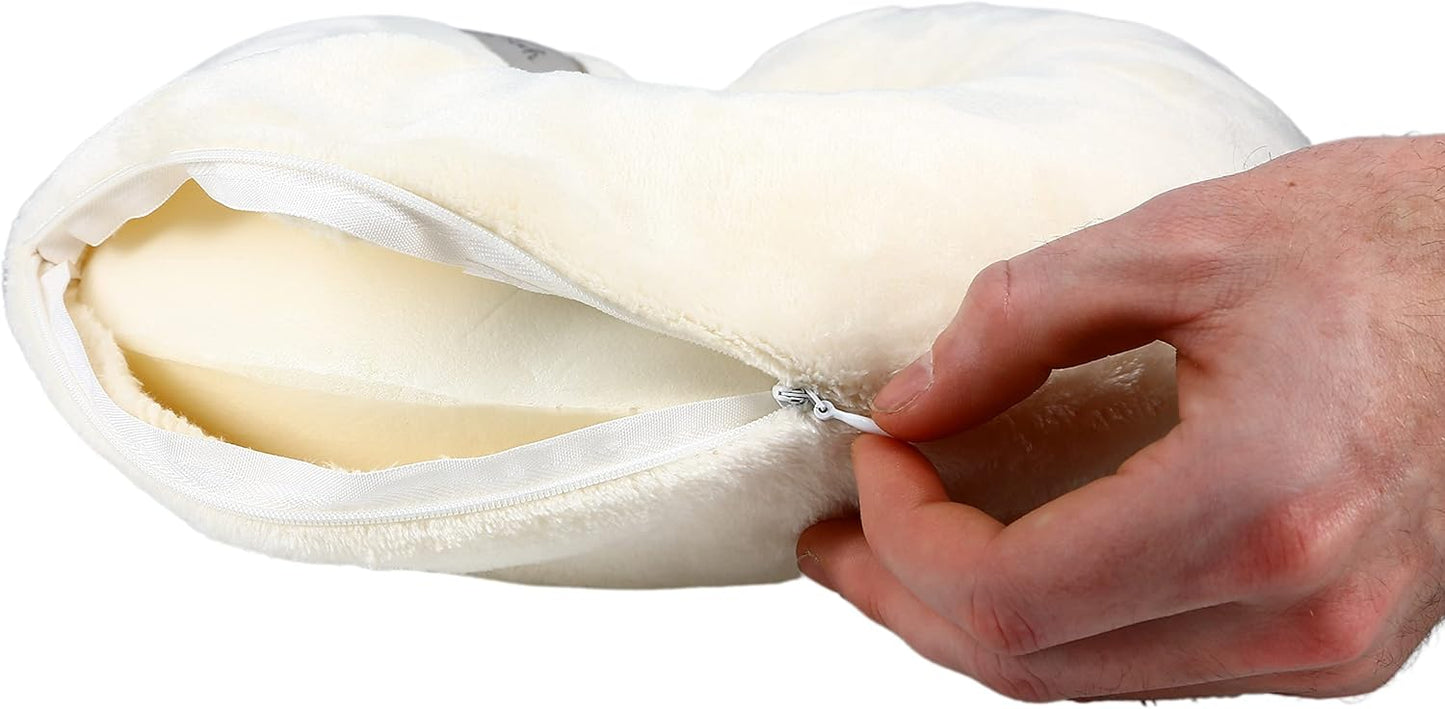 Pavilion Gift Company Soft Memory Foam Travel Neck Pillow for Hospital Stay, Love You Sister, Cream