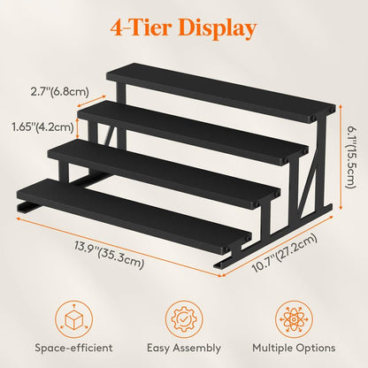 Lifewit Cologne Organizer for Men, Wooden Perfume Cupcake Stand, Display Riser for Fragrance, Aftershave, Makeup for Vanity, Bedroom, Bathroom Countertop Storage, Black, 35 cm/13.9", 1 Pcs