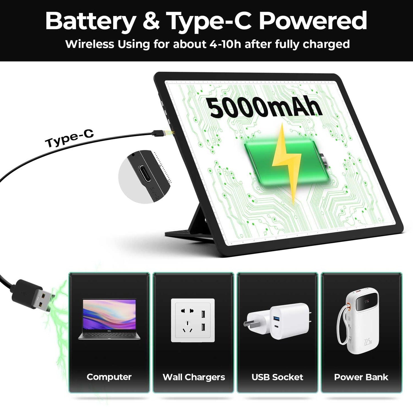 Zocelight Rechargeable A3 Light Board with Built-in Stand & Bag,Super Bright Magnetic Light Box for Tracing,Wireless Light Pad for Diamond Painting,Side Buttons,LED Light Table for Drawing,Sketching