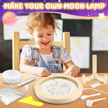 HCHILDHOOD DIY Moon Lamp Night Light Kit, Make Your Own Moon Lamp with Colourful RGB Light Arts and Crafts for Kids Ages 3-12, Creative Activity Birthday Gifts for 3-12 Year Olds Boys Girls