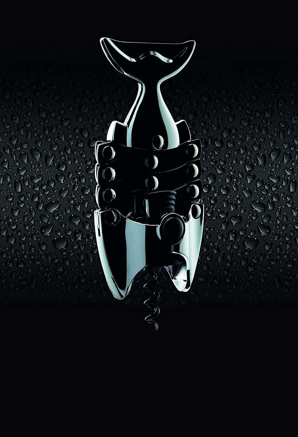 Lazy Fish Corkscrew and Bottle Opener, Stainless Steel Wine Opener, 16.5 x 7.5 x 4.5cm, Silver