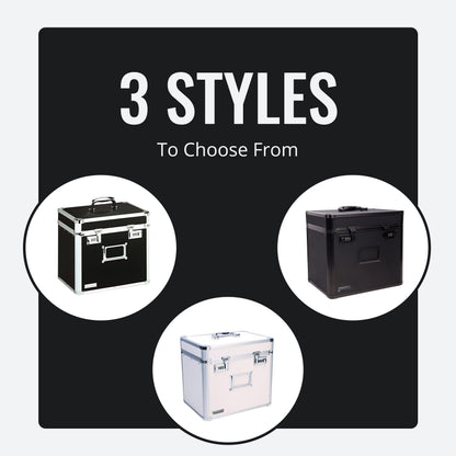 Vaultz Locking File Organizer Box - 13.5 x 13.25 x 10.5 Inch Large, Portable Locking Storage Box for Filing Letters & Documents w/Combination Lock, Black