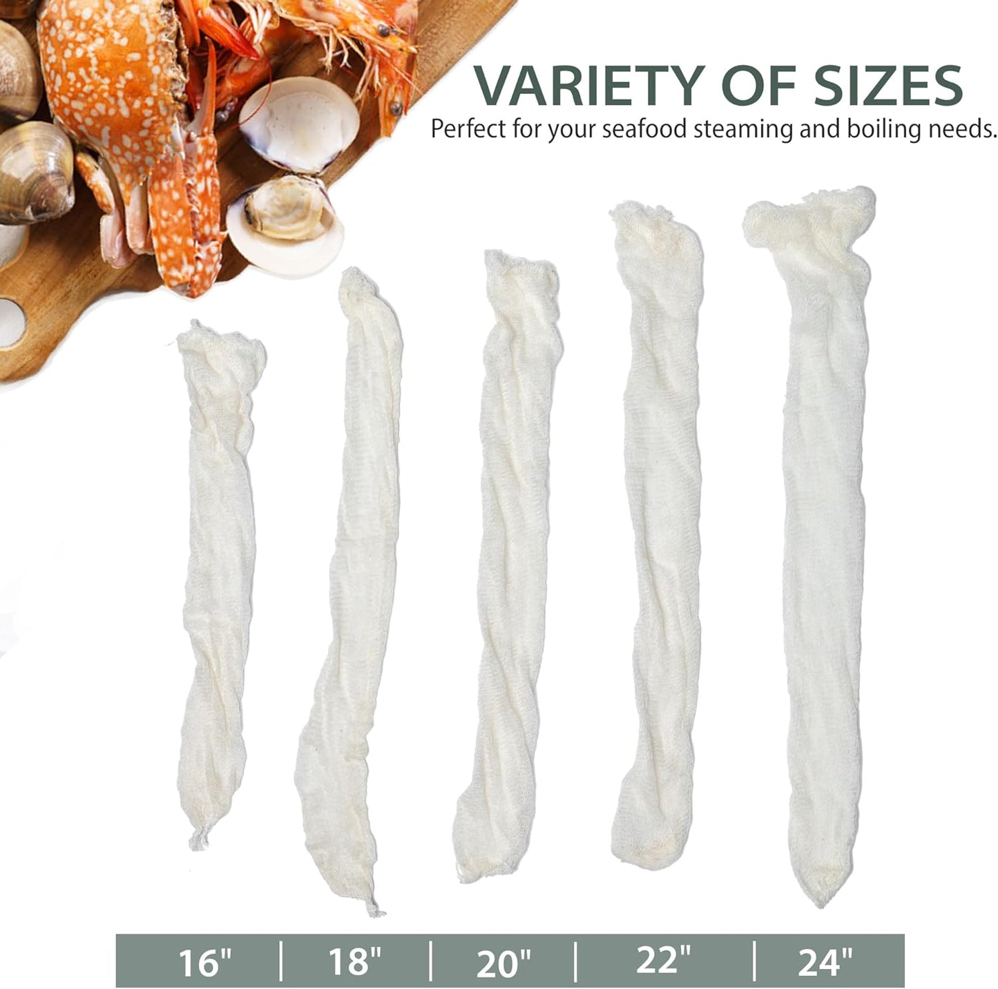 18" Pack 10, Country Seafood Boil & Steamer Bags - of Seafood Boiling Bags for Crab, Crawfish, Shellfish - Low Boil