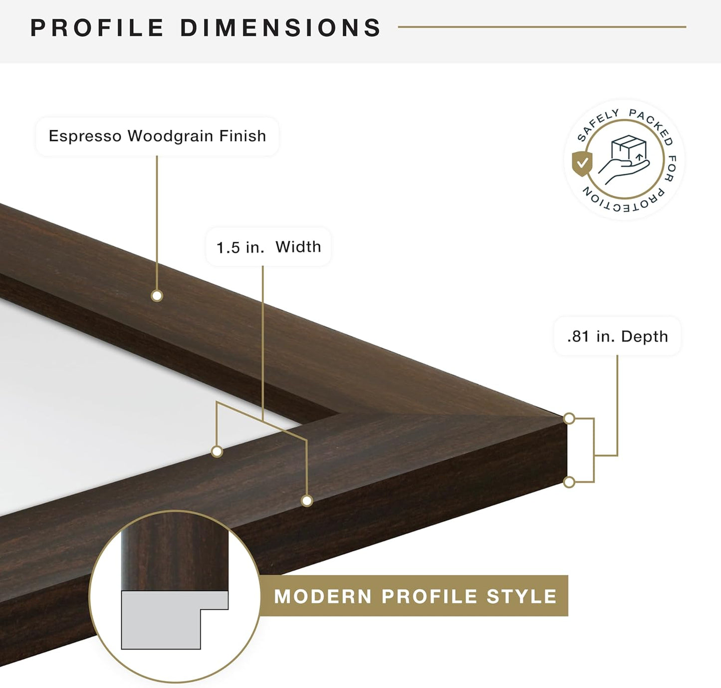 MCS Museum Poster Frame 16x24 Espresso Woodgrain, Vertical & Horizontal Large Picture Frame for Photos, Posters