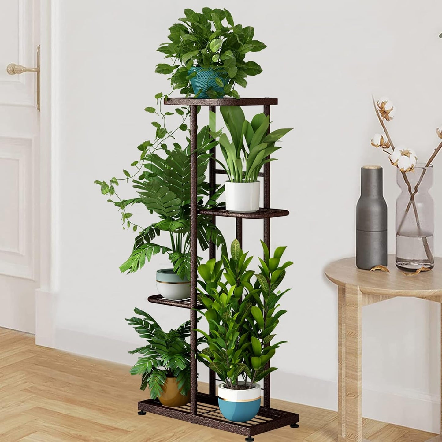 4 5 (4 5 LINZINAR Plant Stand Metal Tier Potted Multiple Flower Pot Holder Shelf Indoor Outdoor Planter Display