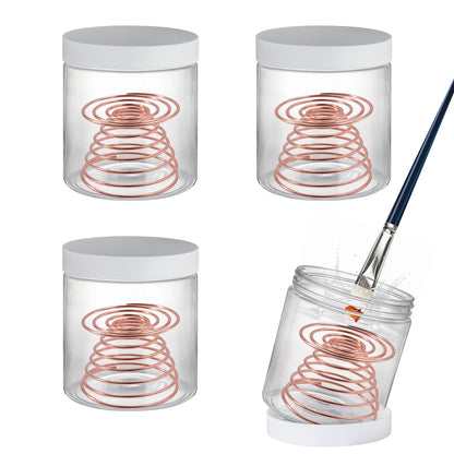 MiDube 4 Sets Paint Brush Cleaner, Paint Brush Cleaning Cup with Sturdy Metal Coil for Acrylic, Oil & Watercolor Painting Artists, DIY Enthusiasts, Art Studio