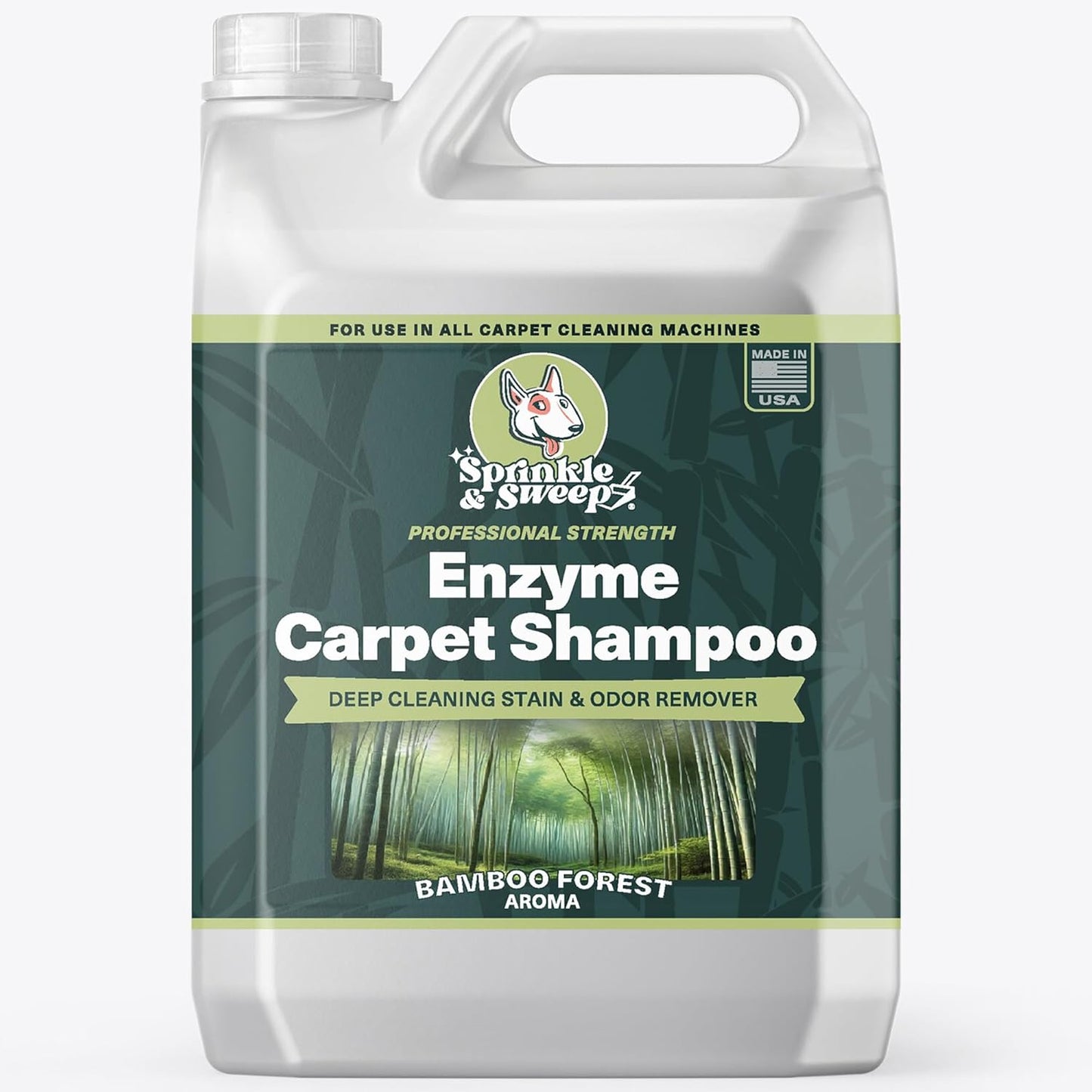 Sprinkle & Sweep Enzyme Carpet Shampoo - 64oz Deep Cleaning Pet Stain & Odor Remover for Dogs & Cats