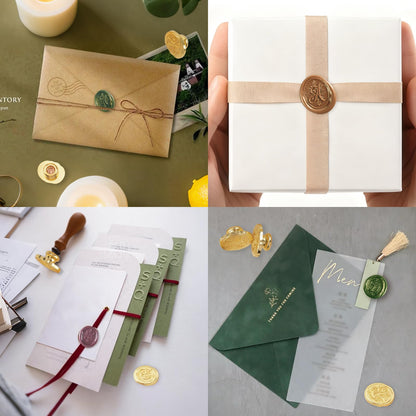 HICOHAND Alphabet Wax Seal Stamp Kit, 26 Letters A-Z Sealing Stamp Vintage Brass Seal Head for Wedding Party Invitation, Envelope, Gift Wrap, Valentine's Day Card
