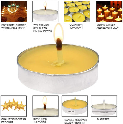 OUO Tea Lights - 50 Pack Smokeless, Dripless & Long Lasting Mini Tealight Candles for Mood, Dinners, Parties, Home Decoration, Wedding, Crafts (Pink)