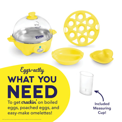 DASH Rapid Egg Cooker: 6 Egg Capacity Electric Egg Cooker for Hard Boiled Eggs, Poached Eggs, Scrambled Eggs, or Omelets with Auto Shut Off Feature - Aqua, 5.5 Inch (DEC005AQ)
