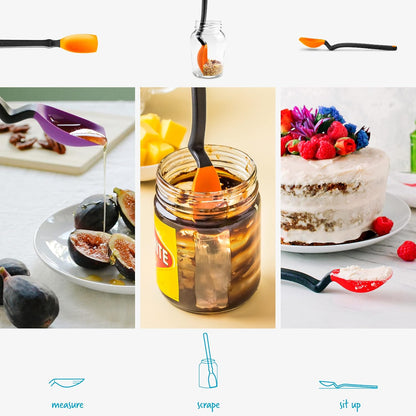 Dreamfarm Mini Supoon Non-Stick Spoon - Sit-Up Silicone Scraping, Cooking, 8" Orange