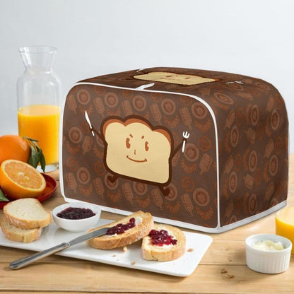 Cartoon Toast Toaster Cover, Waterproof Bread Toaster Oven Cloth with Top Handle, Dust & Fingerprint Protection