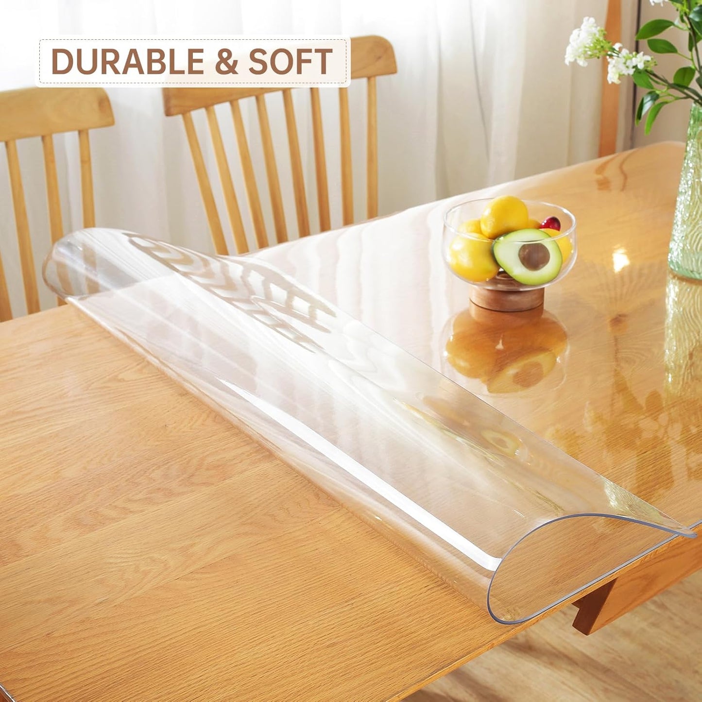 Clear Table Protector 2mm Thick - 24 x 24 Inch Clear Cover, Plastic Desk Mat for Coffee Table, Writing Desk, Dining Room
