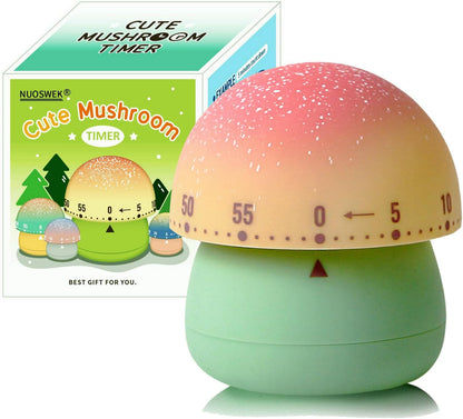 60 Countdown Cute Mushroom Timer for Kids, High Volume Mechanical Kitchen Timer, Wind Up Minutes Manual Timer