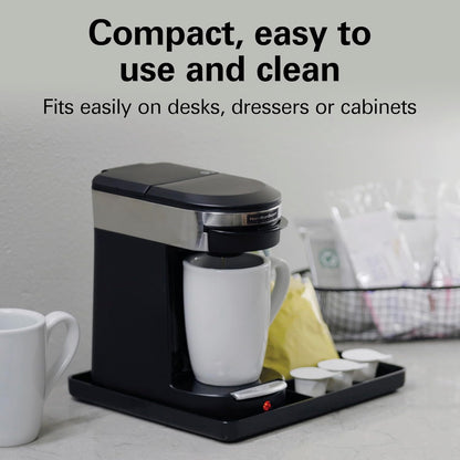Commercial 1-Cup 3-Minute HDC200S-CA Hamilton Beach Deluxe Coffee Maker, Black/Stainless-Steel, Brew Time, Auto