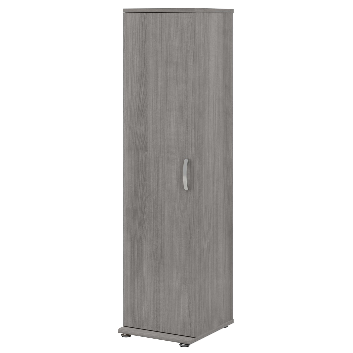 Bush Business Furniture Universal Narrow Linen Tower with Door and Shelves in Platinum Gray